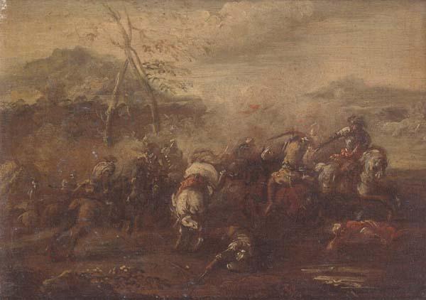 Pietro Graziani A cavalry skirmish Sweden oil painting art